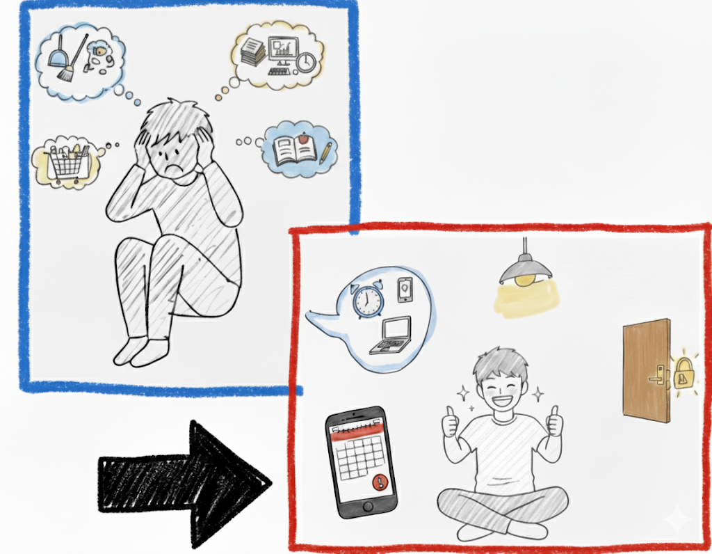 課題と解決イラスト